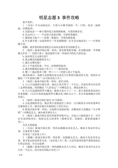 明星志愿3攻略秘籍：内含各种实用小技巧分享！