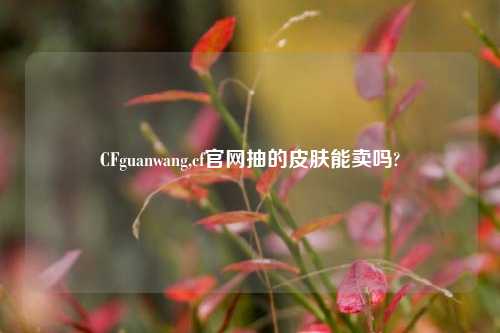 CFguanwang,cf官网抽的皮肤能卖吗?