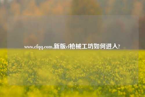 www.cfqq.com,新版cf枪械工坊如何进入?