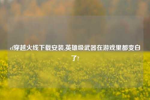 cf穿越火线下载安装,英雄级武器在游戏里都变白了?