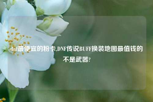 dnf最便宜的粉卡,DNF传说BUFF换装地图最值钱的不是武器?