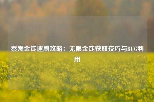 秦殇金钱速刷攻略：无限金钱获取技巧与BUG利用
