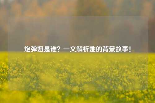 炮弹妞是谁?一文解析她的背景故事!