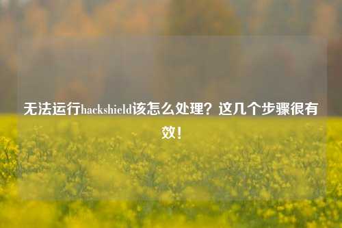 无法运行hackshield该怎么处理？这几个步骤很有效！